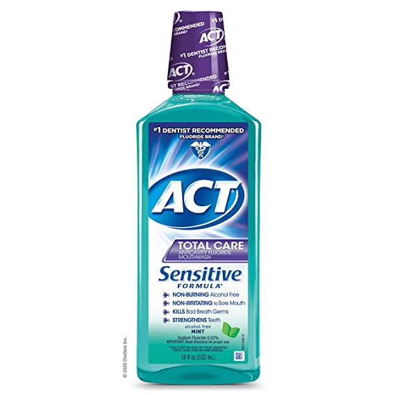 ACTO CARE TOTAL CARE LANA DE FLUORIDE DEL FLUORIDE, FORMULA SENSIVA MINT. 18 FL