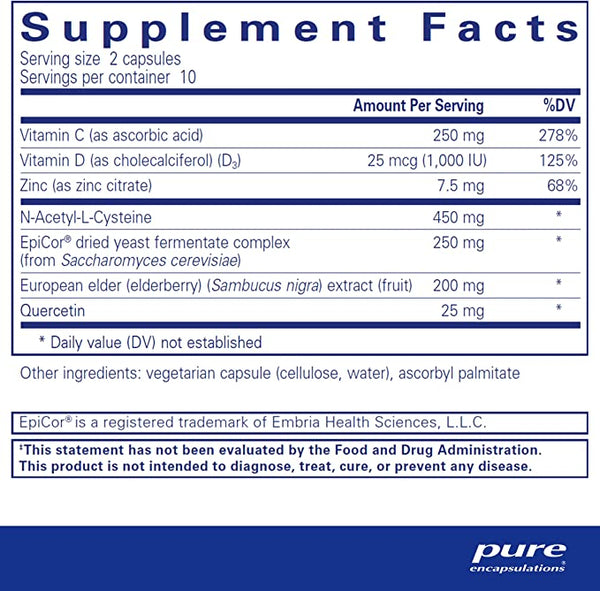 Encapsulaciones puras Defensa pura con NAC 20 Cápsulas