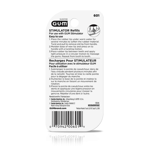 GUM Stimulator Rubber Tip Refills. 3 Count