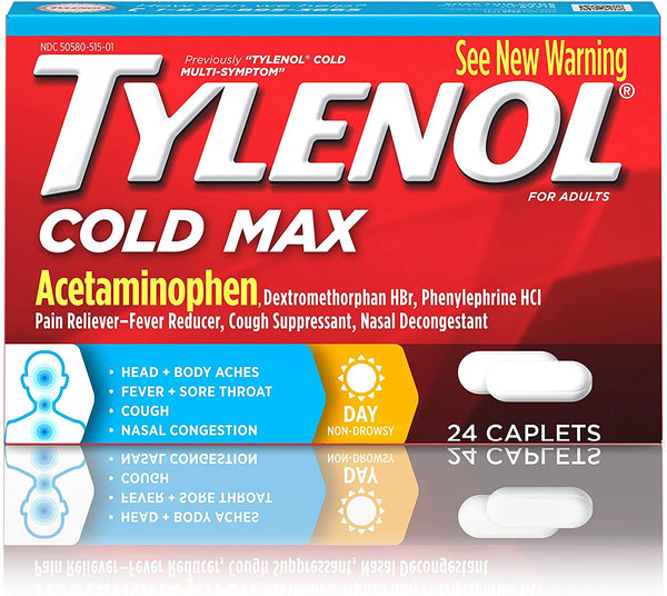 Tylenol Cold Max Multi-Symptom Relief Caplets, 325 mg. 24 Count