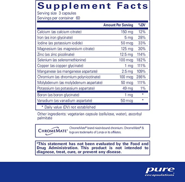 Pure Encapsulations Mineral 650 180 Capsules