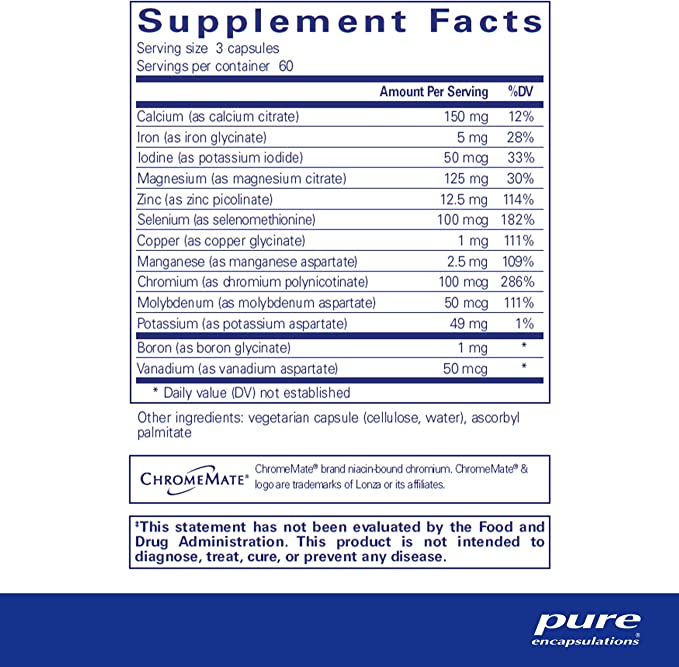 Pure Encapsulations Mineral 650 180 Capsules