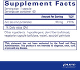 Encapsulaciones puras zinc 30 60 cápsulas