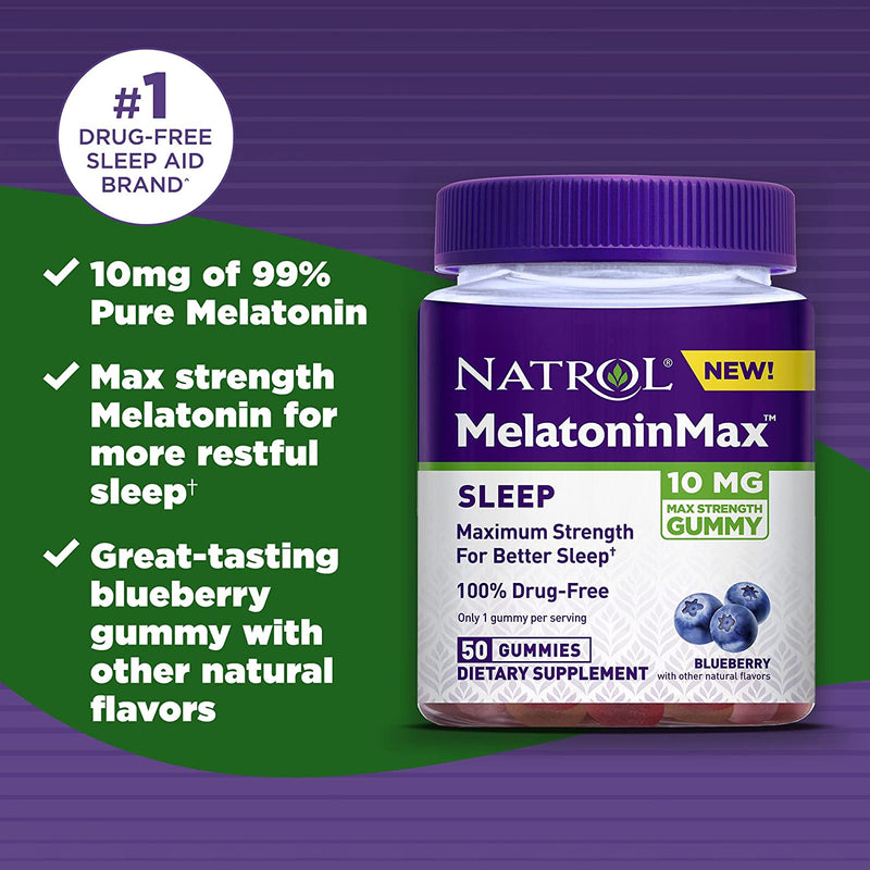 Natrol melatonin max 10mg gummiesx50