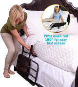 Stander EZ Ajustar el riel de la cama, el riel de la cama del hospital del hogar ajustable y la barra de agarre de la cama para adultos mayores, incluye la bolsa organizadora