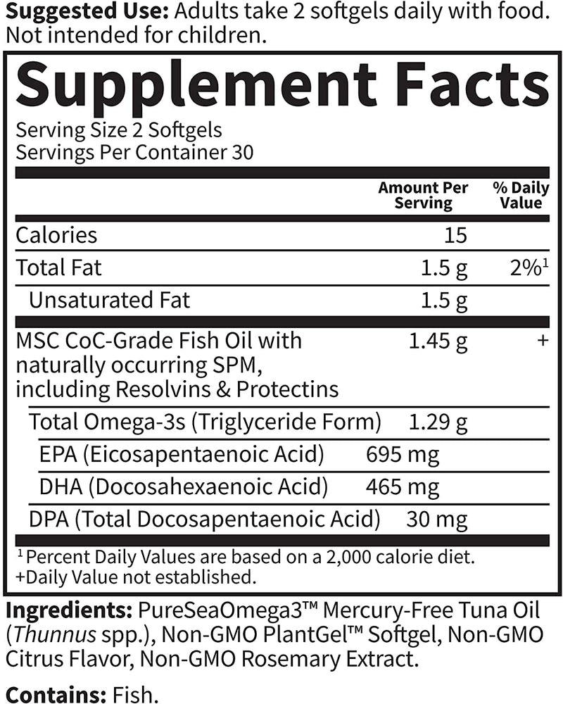 Jardín de la vida avanzado Omega Brain & Heart Health 60 Softgels