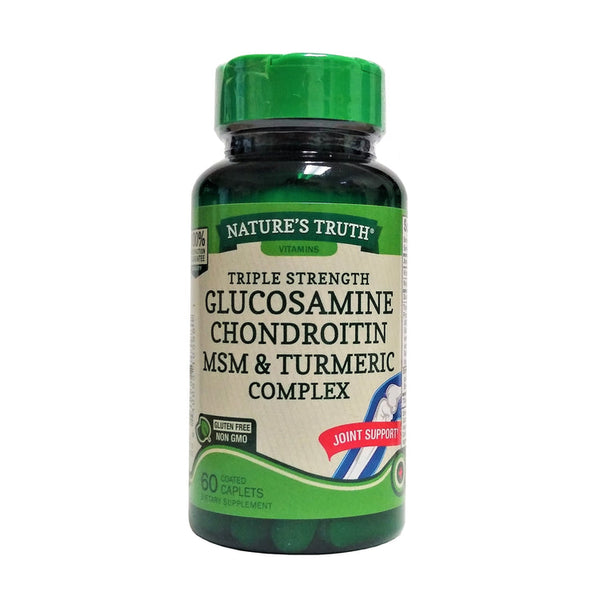 Nature's Truth Glucosamine condroitina MSM Complejo de cúrcuma 60 Caplets