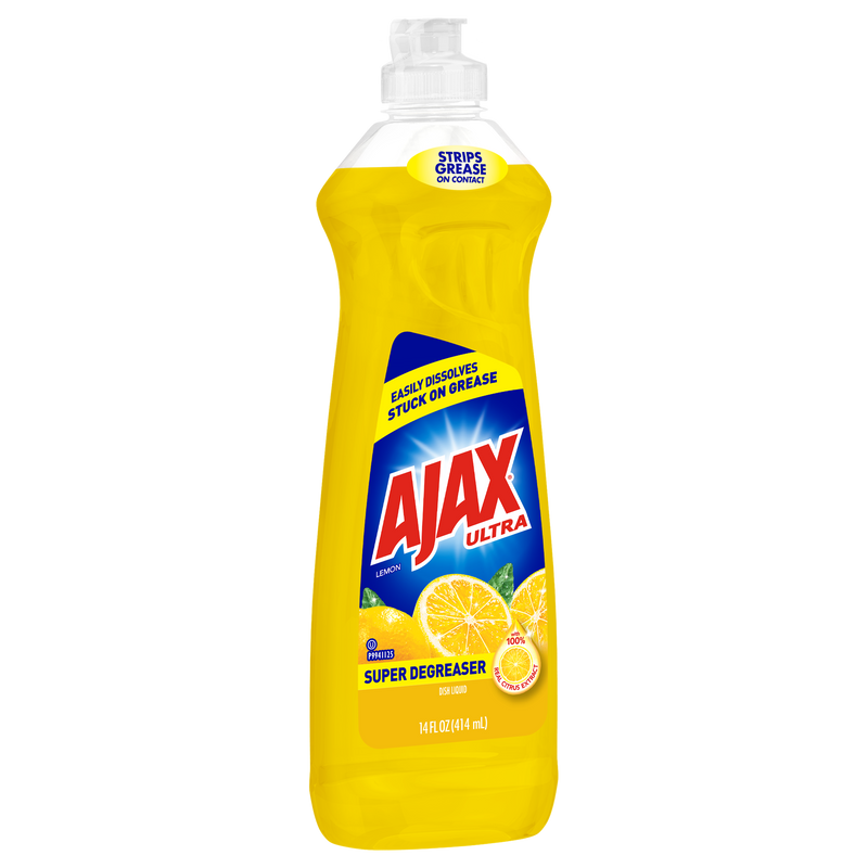 Ajax Ultra Triple Action Liquid Dish Soap, Lemon - 14 fluid ounce