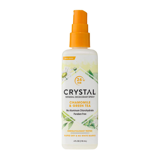 Crystal Essence Mineral Deodorant Spray, Chamomile & Green Tea 4 oz