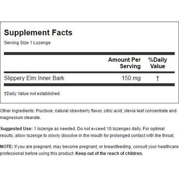 Planetary Herbals Slippery Elm 150 mg Lozenges Strawberry