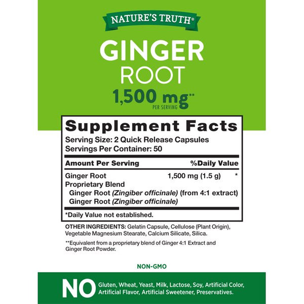 Nature's Truth Ginger Root 550 mg 100 Capsules