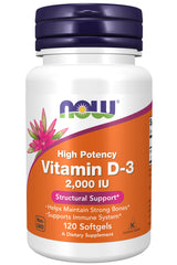 Now Vitamin D-3 2000 IU 120 Softgels