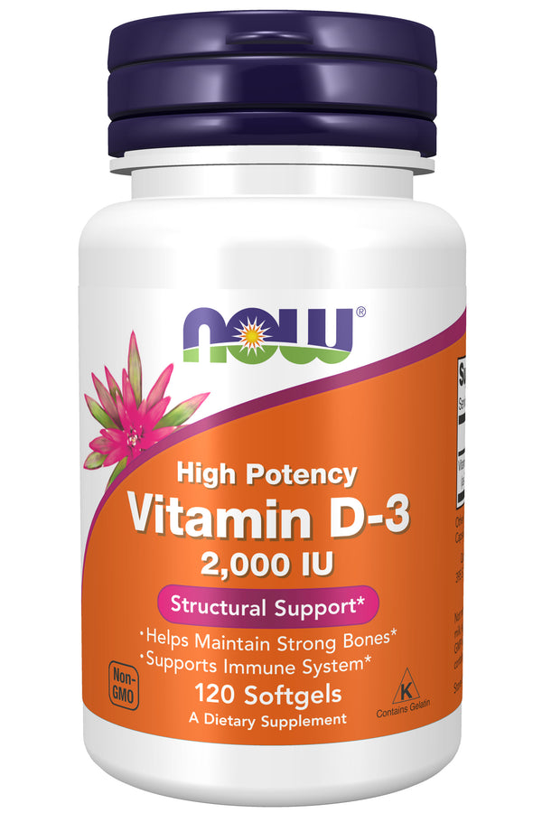 Now Vitamin D-3 2000 IU 120 Softgels