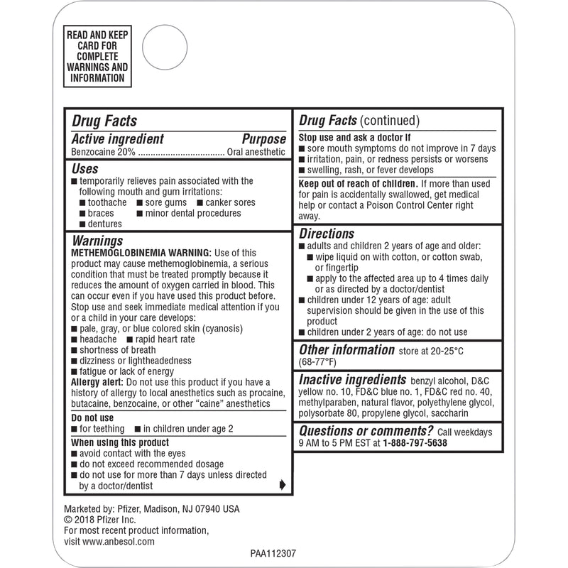Anbesol Liquid Maximum Strength, 0.41 OZ