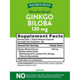 Extracto estandarizado de la verdad de la naturaleza Ginkgo biloba más 100 cápsulas