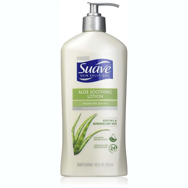 Suave loción corporal de aloe calmante 18 oz