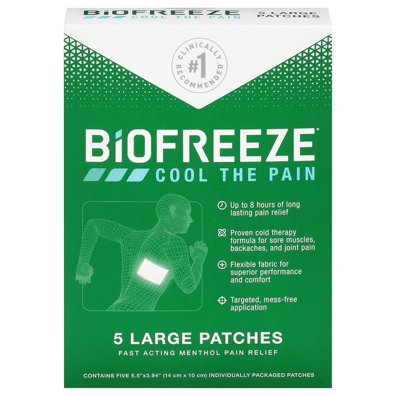 Biofreeze enfriar los parches de dolor 5 pcs