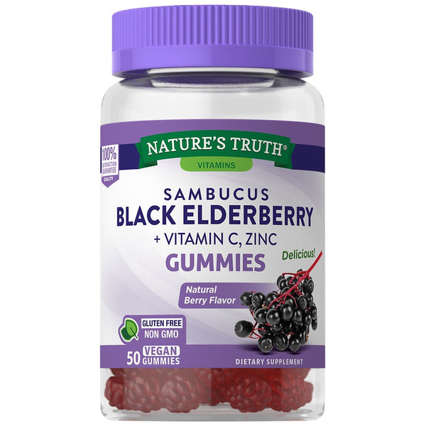 Nature's Truth Elderberry + Vitamin C Zinc Natural Berry Gummies 50ct