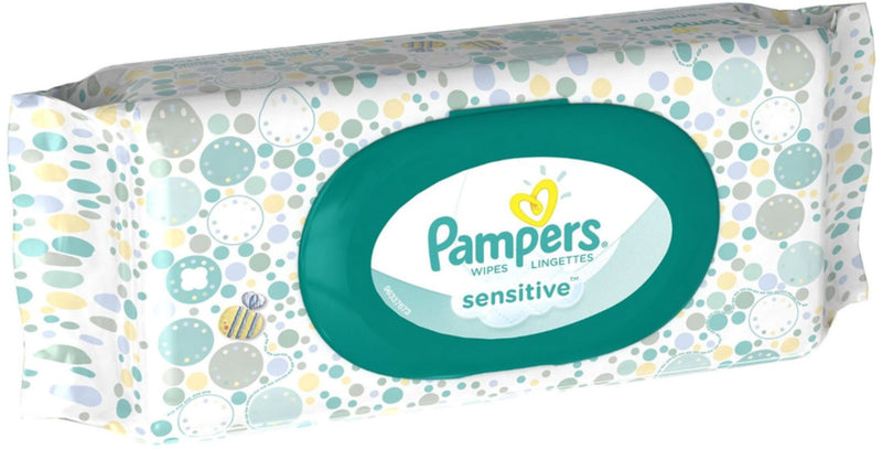Pampers Toallitas para bebés sensibles, con ajuste, 56 recuento