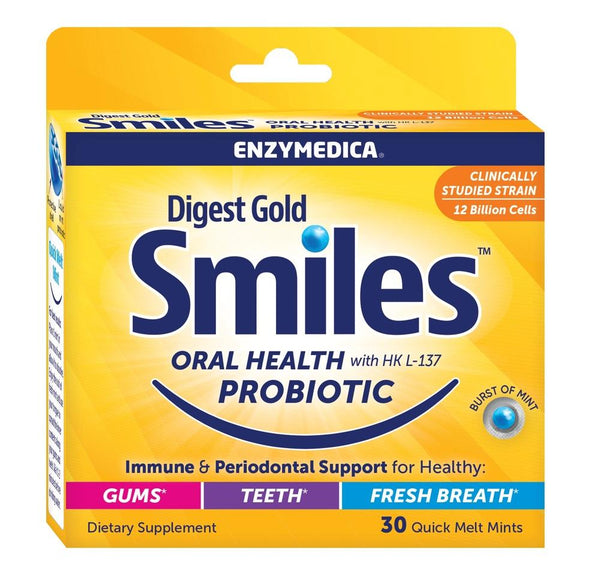 Enzymedica Digest Gold Smiles Health oral con HK L-137 probiótico