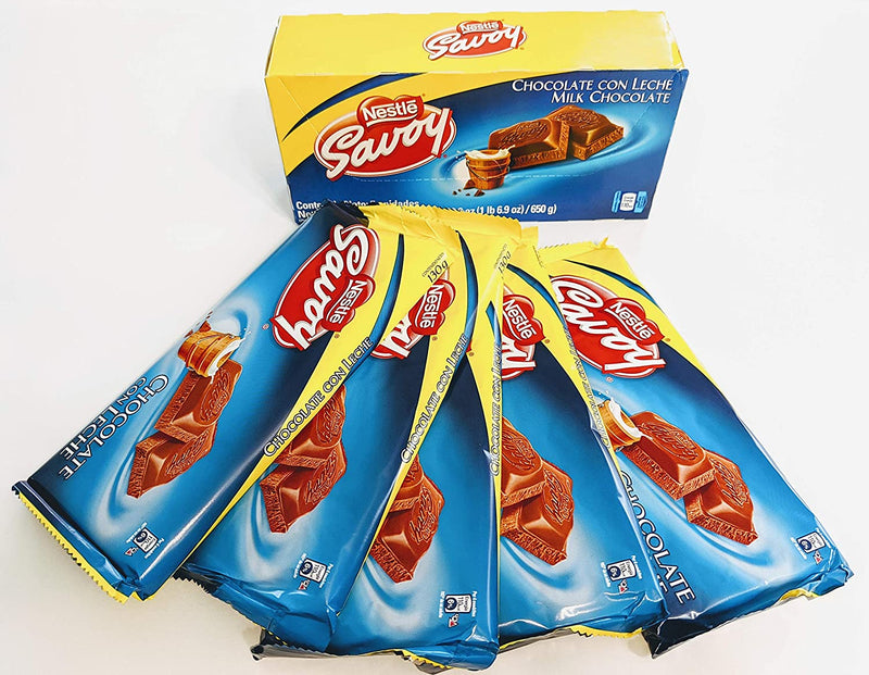 Nestlé Savoy Chocolate Con Leche Leche Milk Chocolate Caja de 5 barras 135gr