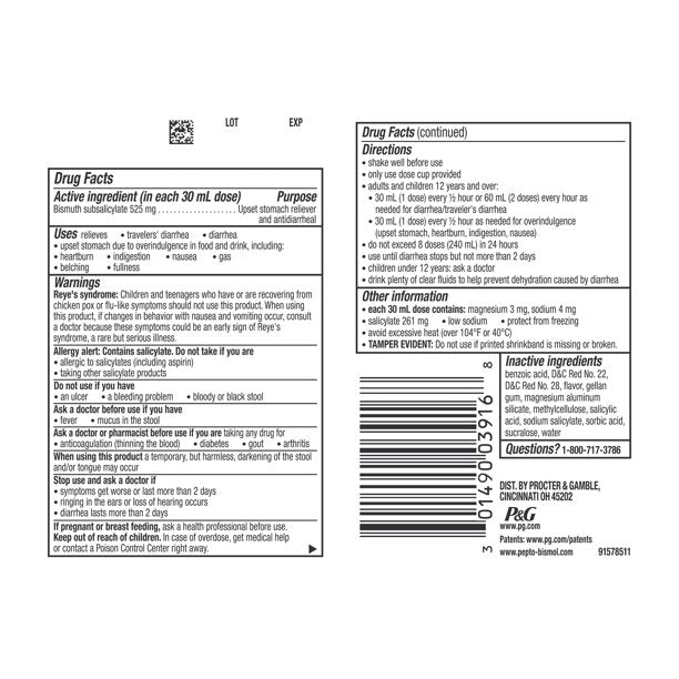 Pepto bismol molesto líquido original