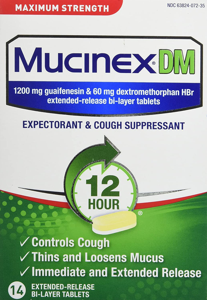 Mucinex dm resistencia máxima 12 horas 14 tabletas