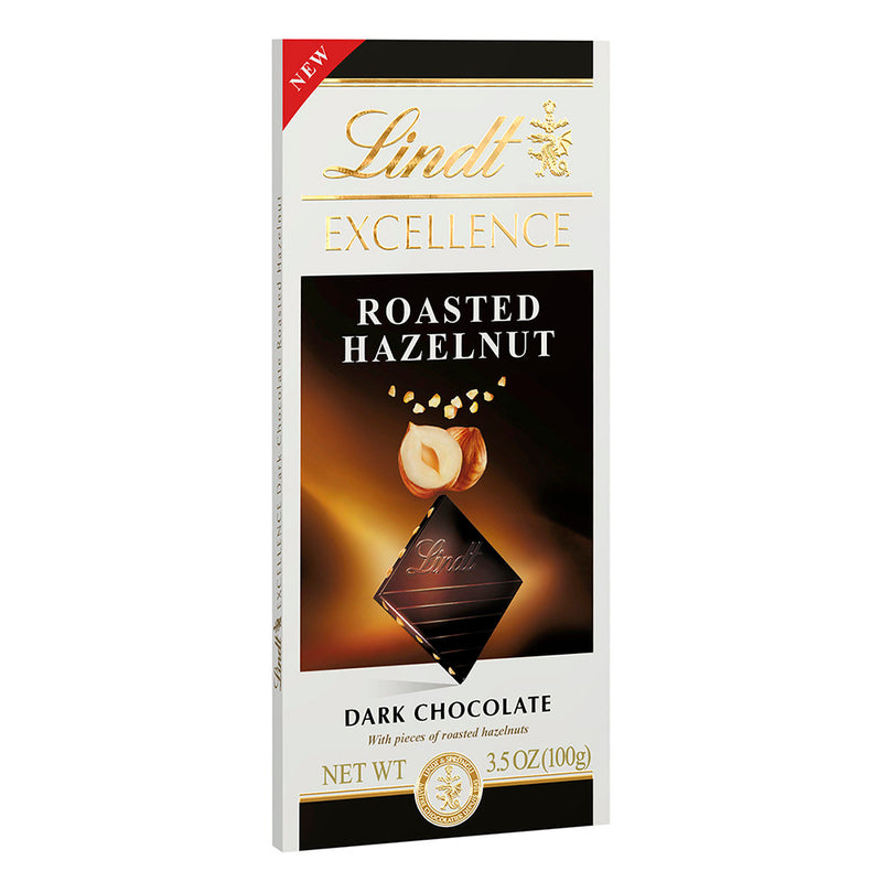 LINDT EXCELLENCE ROASTED HAZELNUT DARK CHOCOLATE 3.5 OZ BAR
