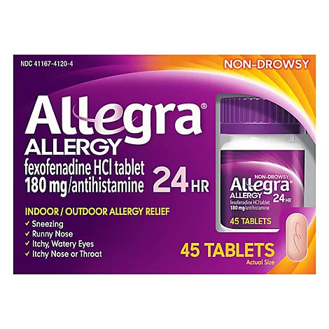 Allegra 24hr antihistamína 180 mg 45 tabletas