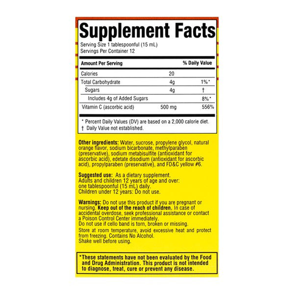 Inmune-C oral vitamina C 6 oz líquido