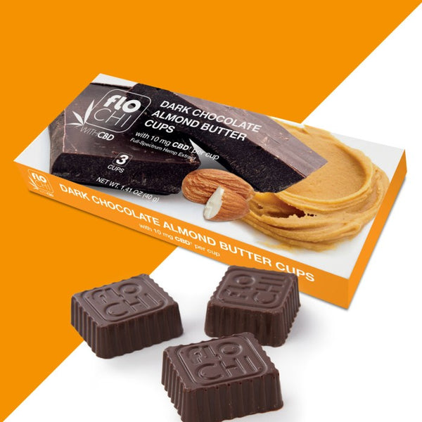 Irwin Naturals Dark Chocolate Almond Butter Cups +10mg CBD (por taza)