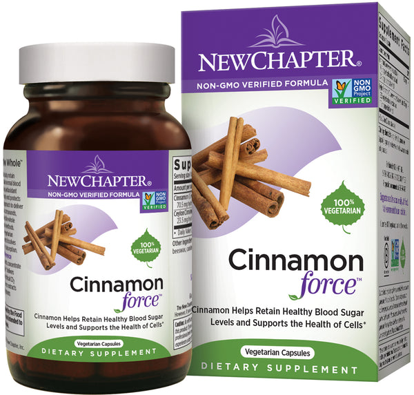 Nuevo capítulo Cinnamon Supplement Soporte de azúcar en la sangre 60 Cápsulas de vegetales