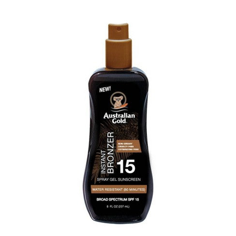 Australian Gold Sunscreen Spray Gel with instant bronzer - SPF 15