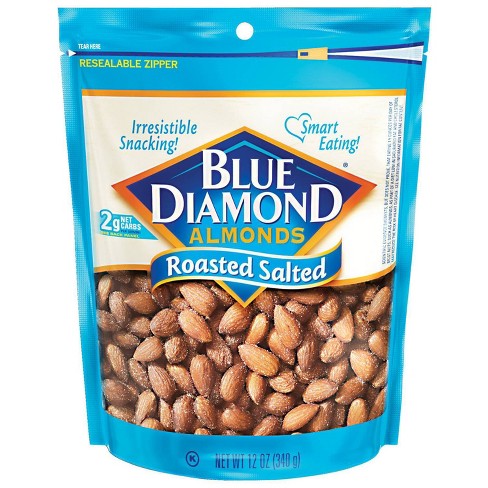 Almendras de diamantes azules, salado asado 12 oz