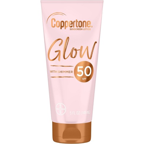 Coppertone Glow Hydrating Sunscreen Lotion with Illuminating Shimmer Minerals and Broad Spectrum SPF 50