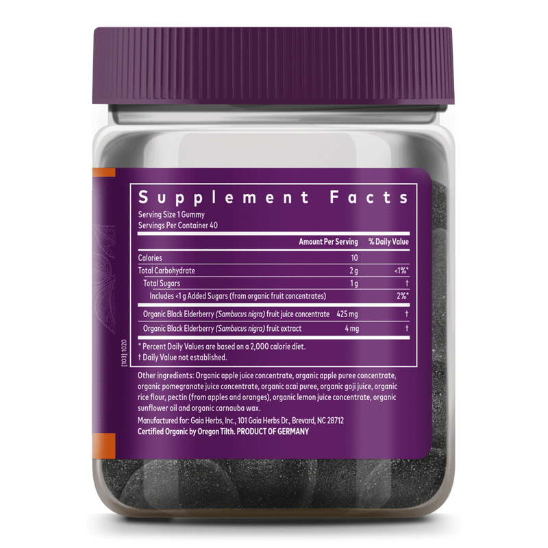 GaiaKids Black Elderberry Kids Daily Gummies