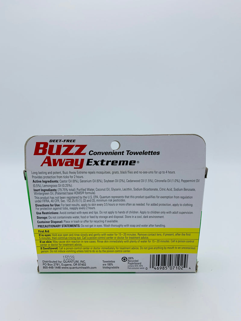 Buzz Away Extreme Natural Insect Towelettes