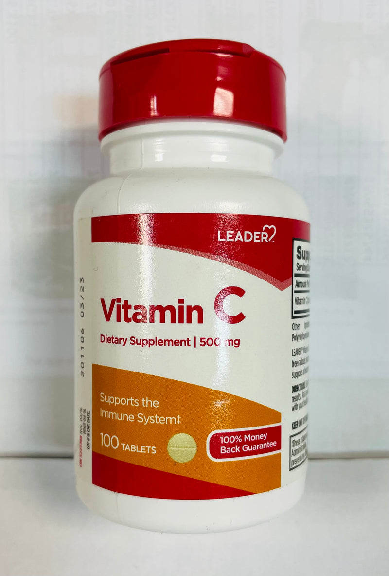Leader Vitamin C 500 mg. 100 Tablets
