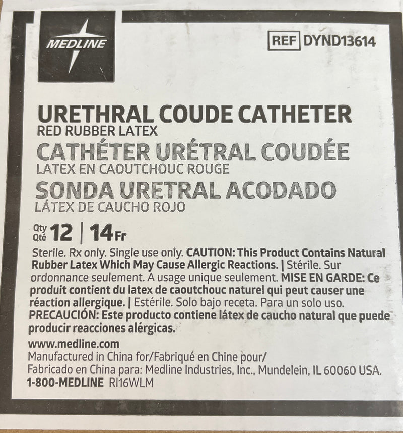 Catéteres Medline Urethral Coude Ref Dynd13614