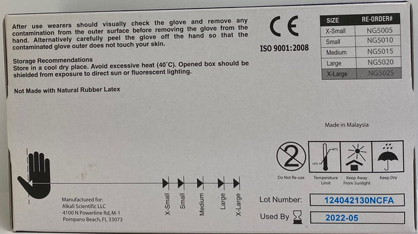 Guantes de examen de nitrilo sin polvo ASI EasyGrip, 100 guantes