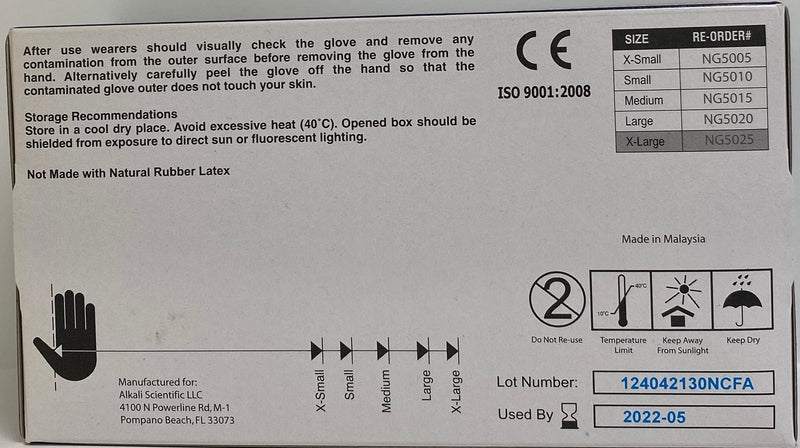 Guantes de examen de nitrilo sin polvo ASI EasyGrip, 100 guantes