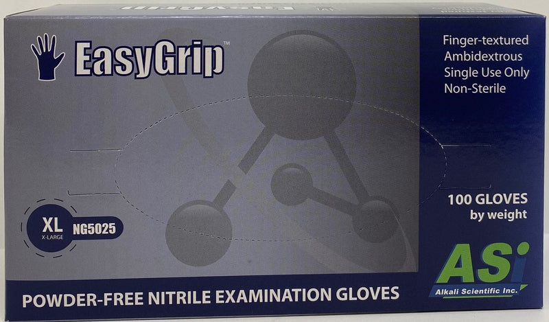 Guantes de examen de nitrilo sin polvo ASI EasyGrip, 100 guantes