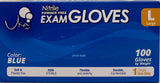 UKA int nitrile guantes de examen sin potencia, paquete de 100, color azul