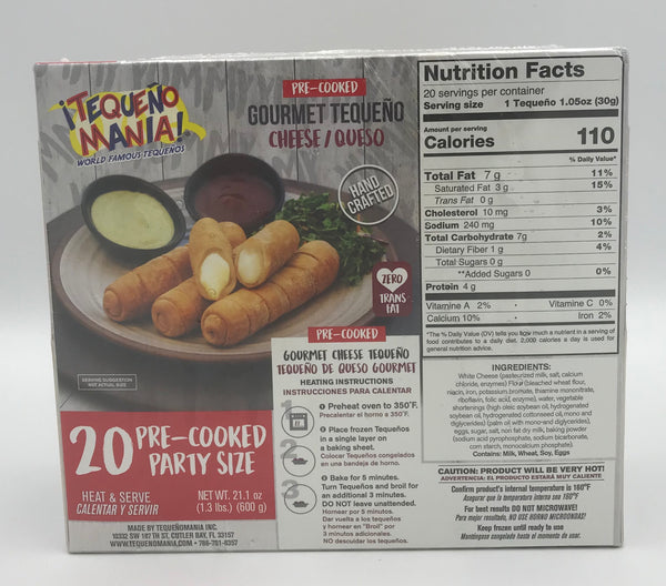 Tequeño Mania Tequeños de Queso 20 Units