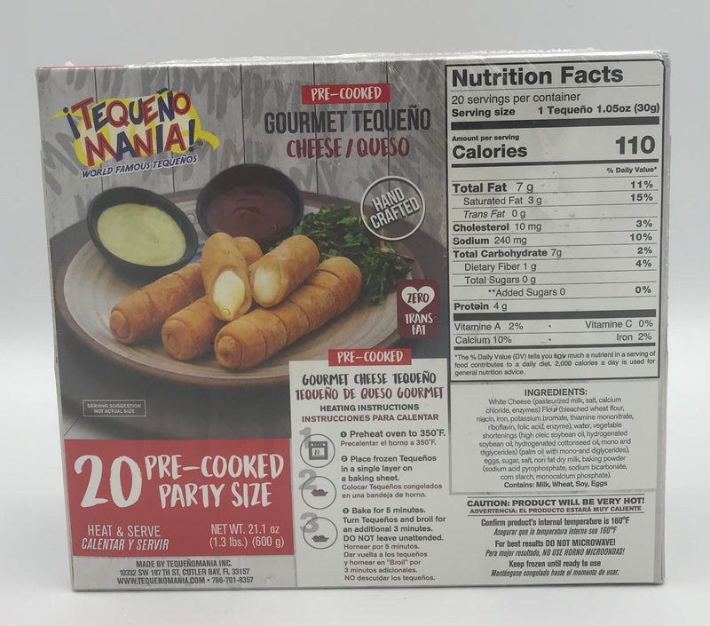 Tequeño mania tequeños de queso 20 unidades