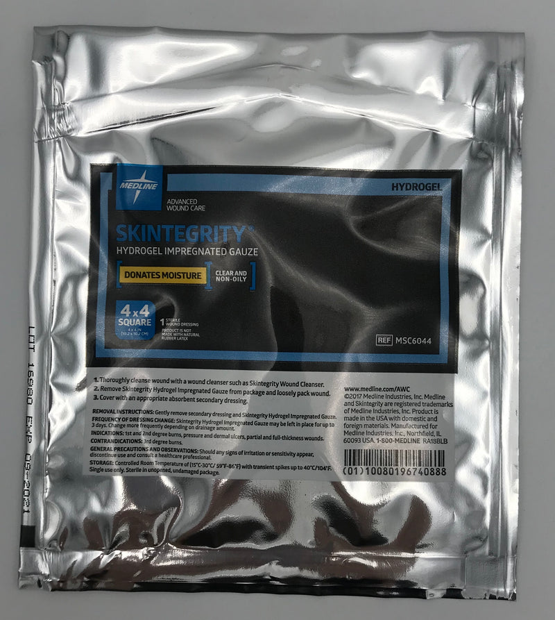 Medline. Skintegity hidrogel gasa impregnada. 4 x 4