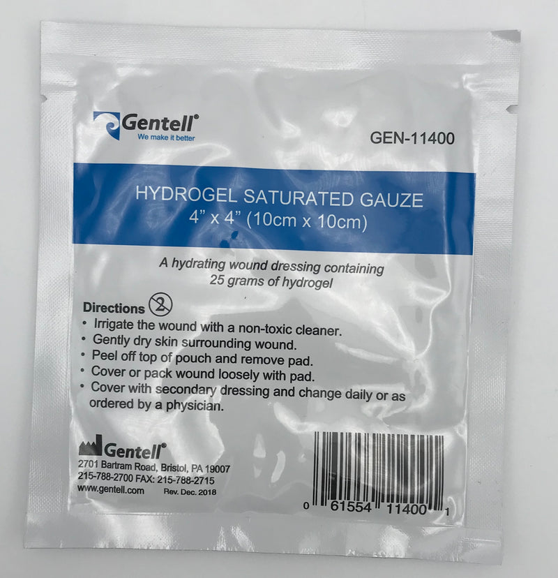 Gentell Hydrogel gasa saturada 4 x 4.