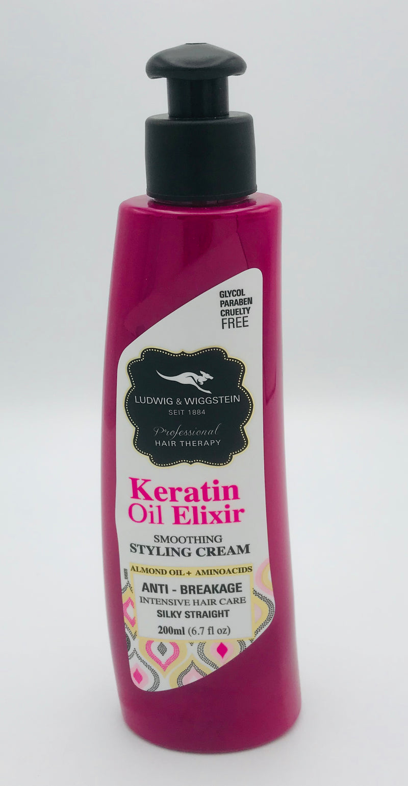 Ludwig y Wiggstein Keratin Oil Elixir suave crema de estilo. 6.7 oz