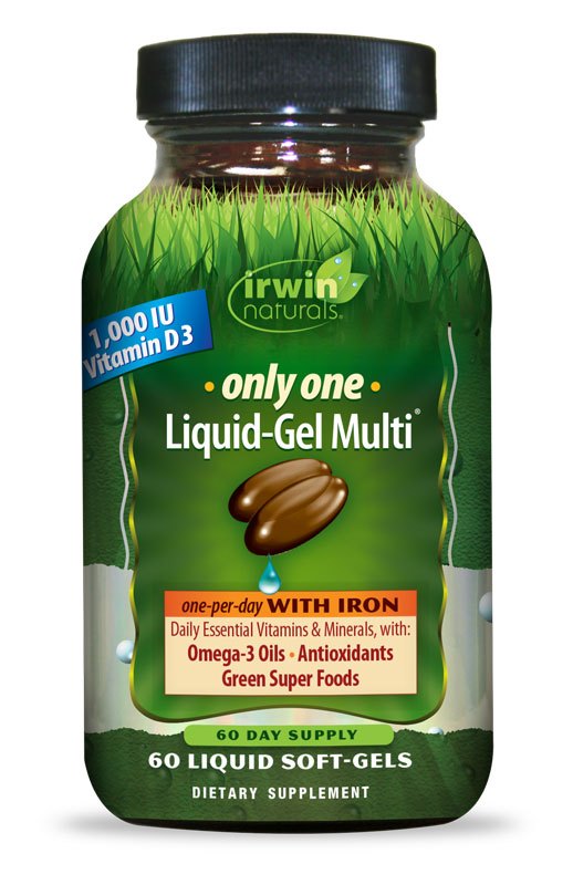 Irwin Naturals solo un múltiple de gel líquido con hierro