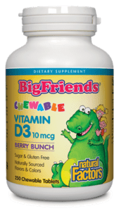 Factores naturales grandes amigos masticables vitamina D 400 iu